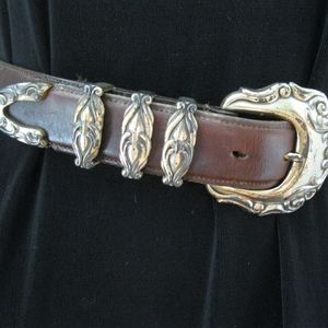 Vintage Lady Nadim leather belt, brown, Sz S